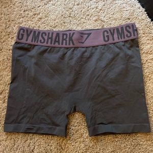 Gray and purple gym shark shorts